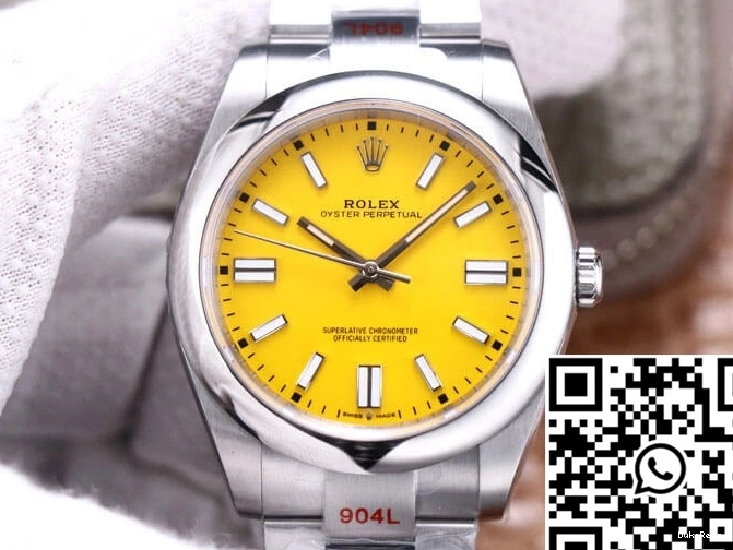 Yellow M124300-0004 Rolex Factory Dial EW Perpetual 41MM Oyster 1213